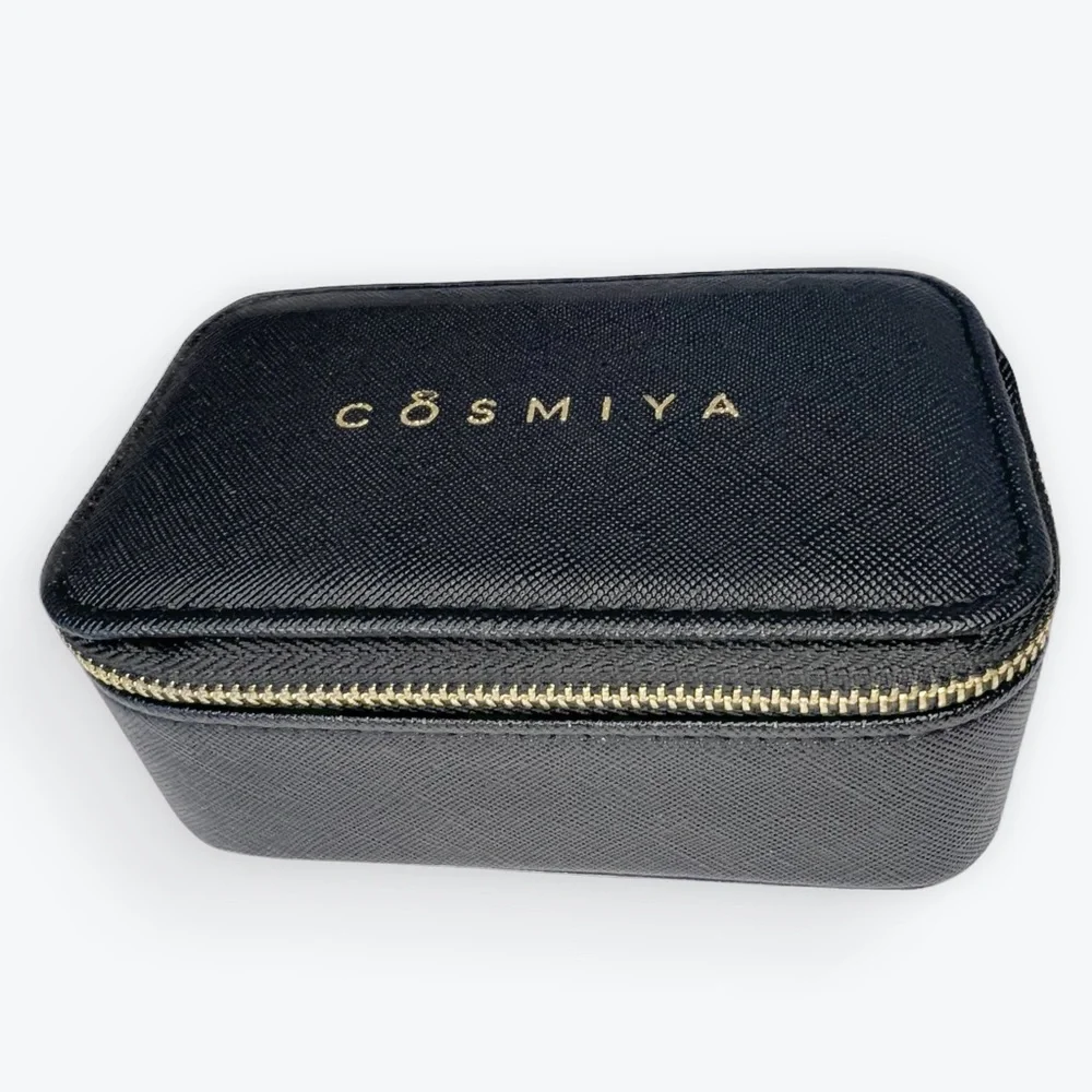 NWT COSMIYA Small Black Jewelry Box with Zipper Closure Perfect for Travel